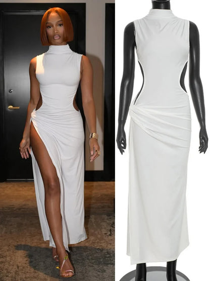 Women's Ruched Cutout Sleeveless Bodycon Maxi Dress - Additional View 8