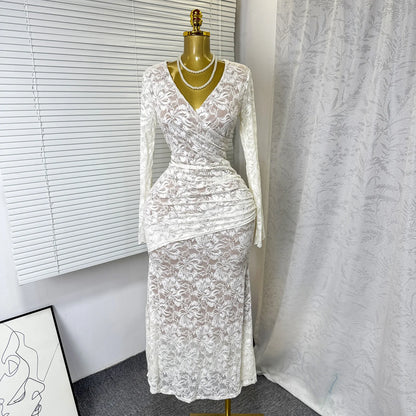 Joskaa Lace Long Sleeve Bodycon Maxi Dress - maxi dress image 7