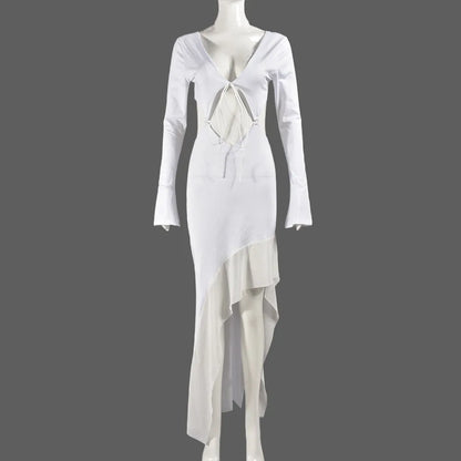 Women's Backless Cutout Long Sleeve Dress