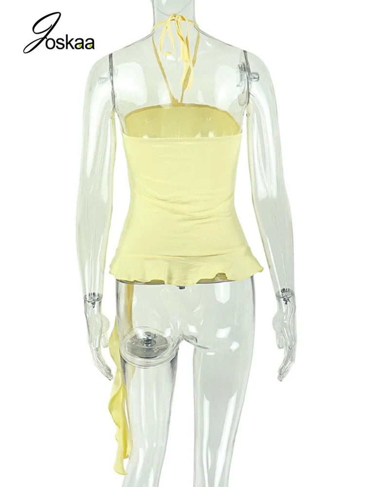 Women's Backless Halter Strapless Sleeveless Top - Detail View