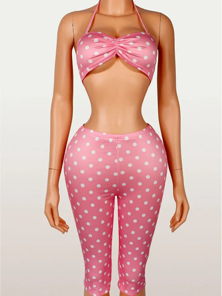Joskaa Polka Dot Halter Two Piece Set - two piece set image 9