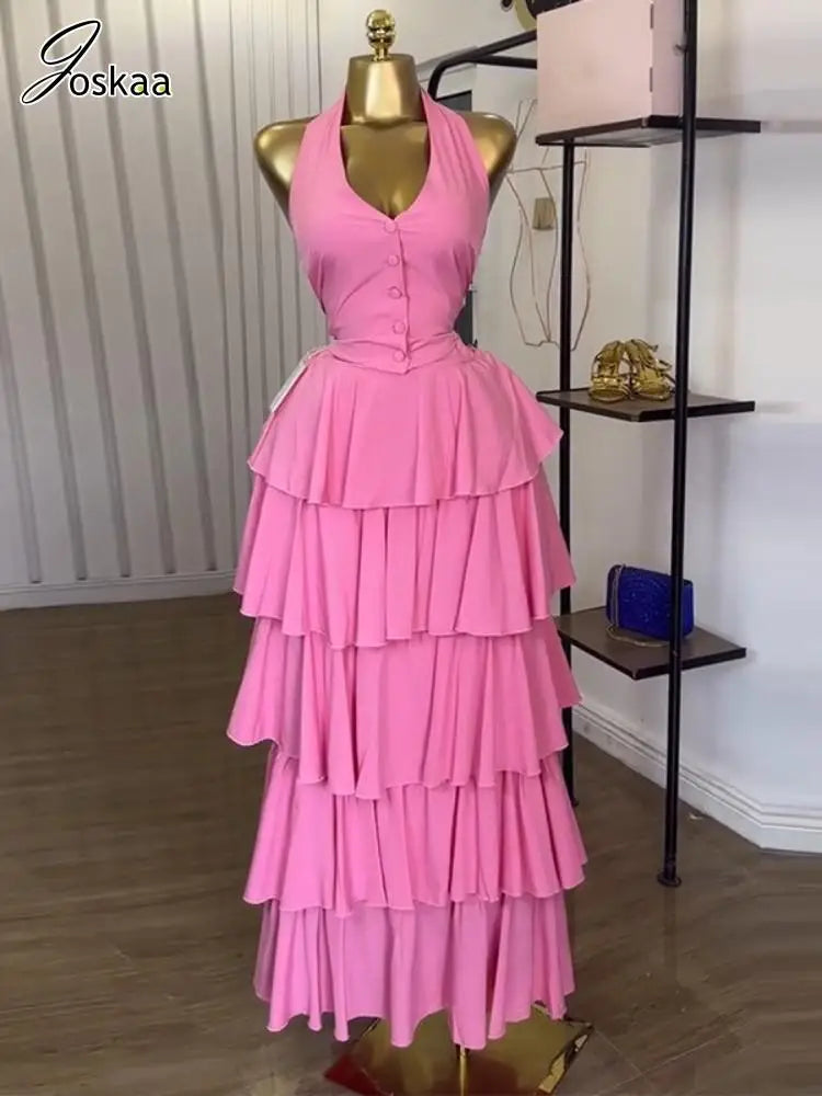 Wholesale Women's Halter Pleated Two Piece Set – Women's Fashion Wholesale – Front View
