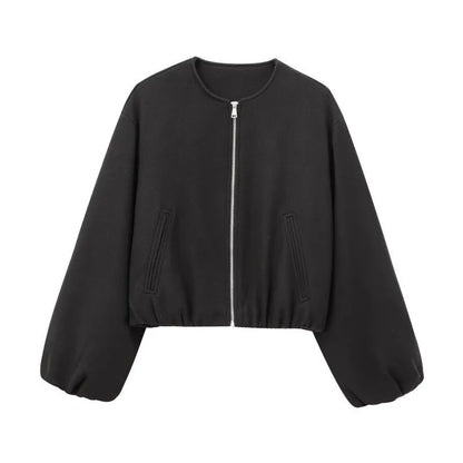 Joskaa Zip Up Long Sleeve Crop Jacket - jacket image 9