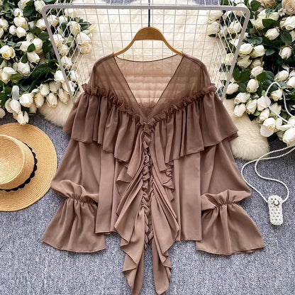 Wholesale Women's Flare Ethereal Chiffon Top