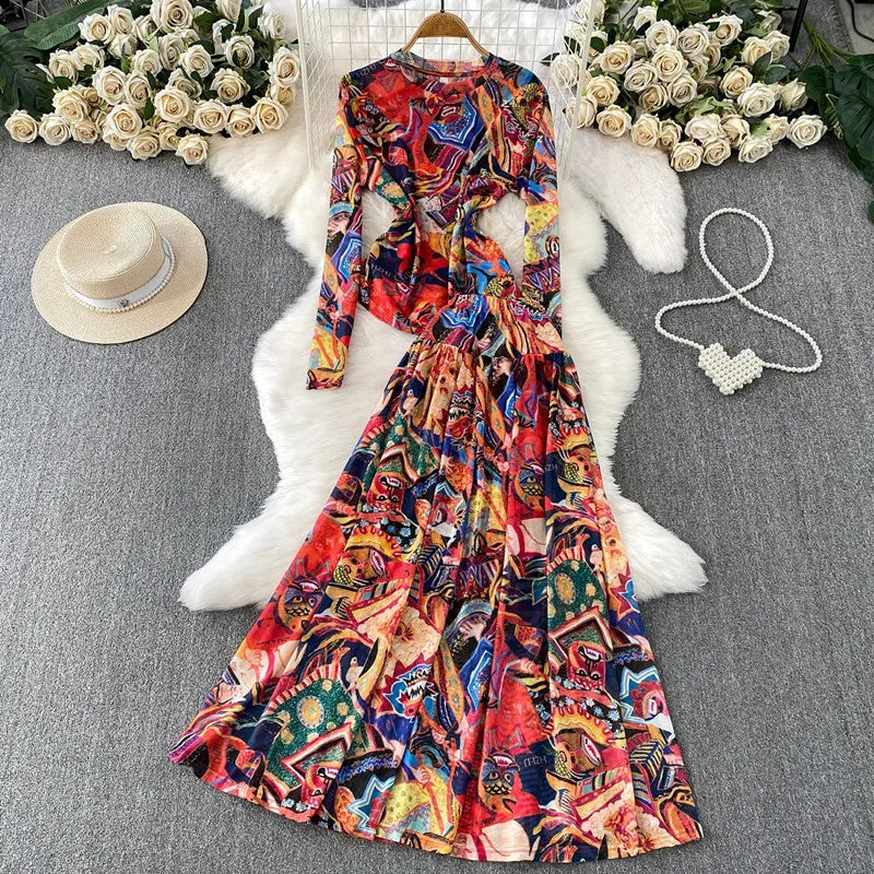 Women's Mesh Long Sleeve High Waist Two Piece Set