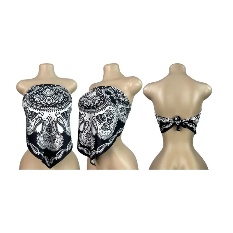 Joskaa Satin Halter Sleeveless Crop Two Piece Set - two piece set image 15