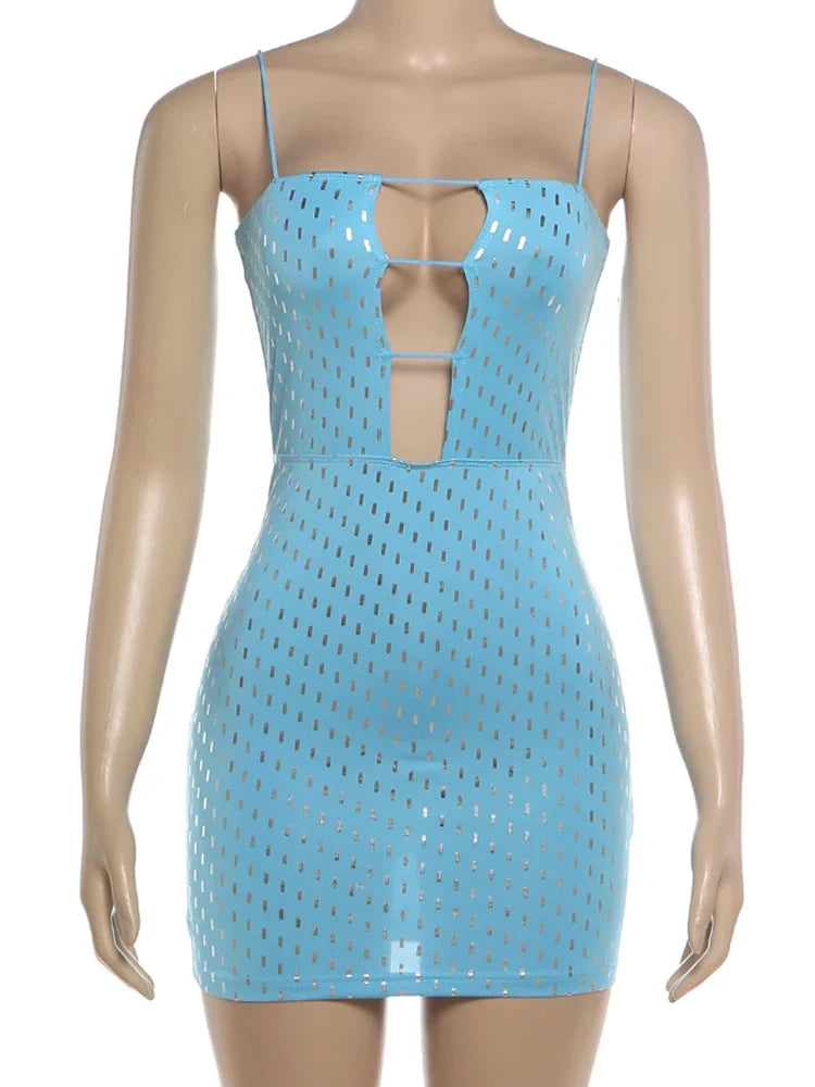 Women's Sequin Cutout Sleeveless Mini Dress
