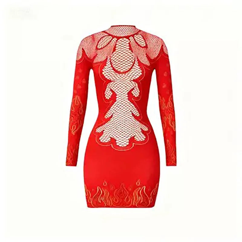 Wholesale Women's Long Sleeve Bodycon Mini Dress Black – Detail View