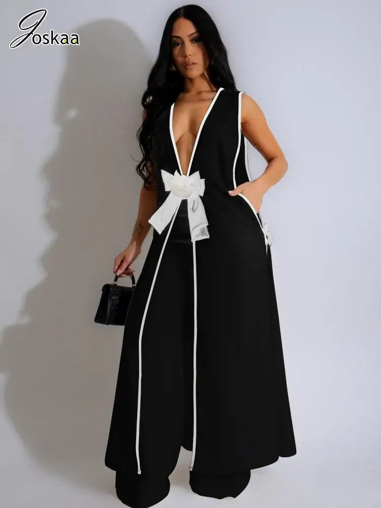 Women's Floral Print Flare Two Piece Set White – Side View