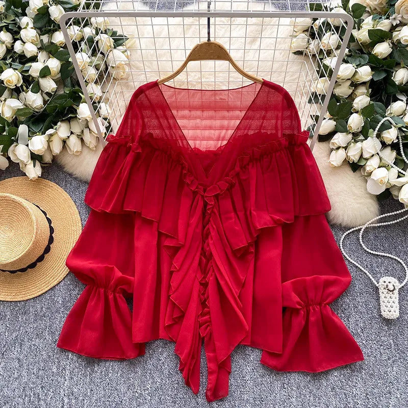 Wholesale Women's Flare Ethereal Chiffon Top