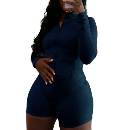Joskaa Zip Up Long Sleeve Two Piece Set - two piece set image 12
