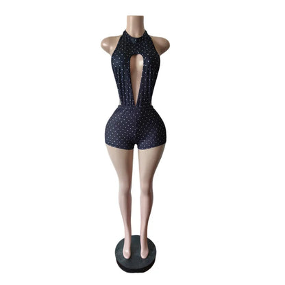 Joskaa Polka Dot Backless Halter Sleeveless Romper - romper image 5