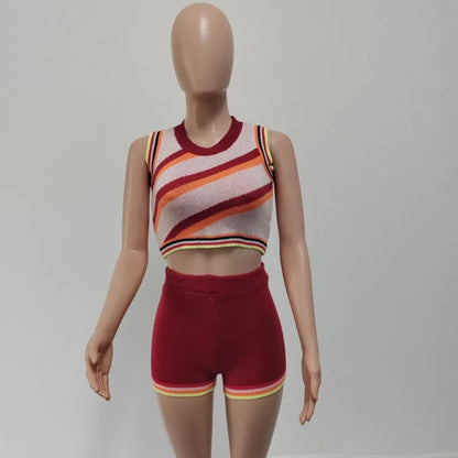 Wholesale Women's Knit Crop Ribbed Two Piece Set