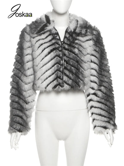 Wholesale Women's Long Sleeve Crop Zip Jacket Gray – Back View