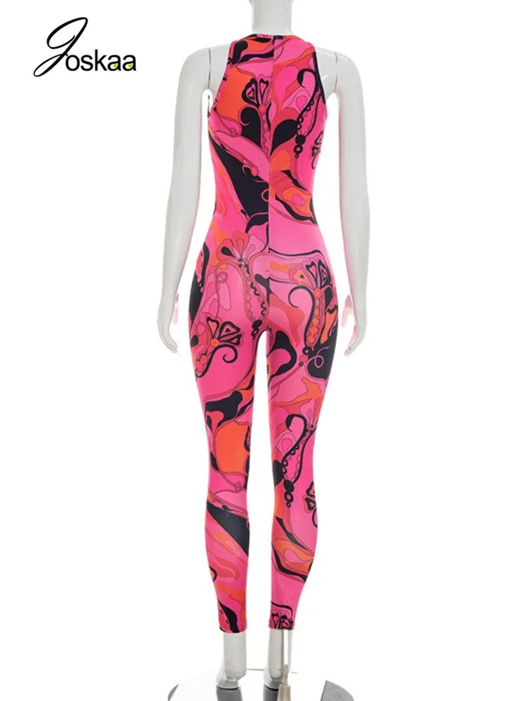 Women's Zip Up Sleeveless Bodycon Romper - Detail View