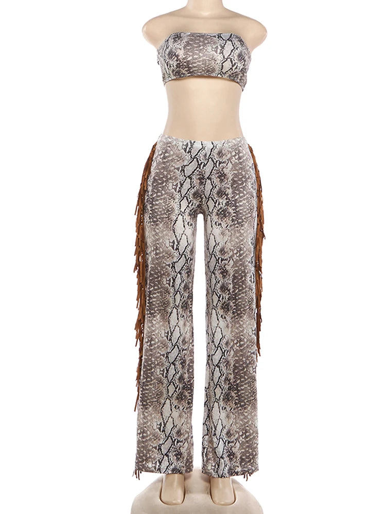 Joskaa Two Piece Set Print Beach Wrap - two piece set image 2