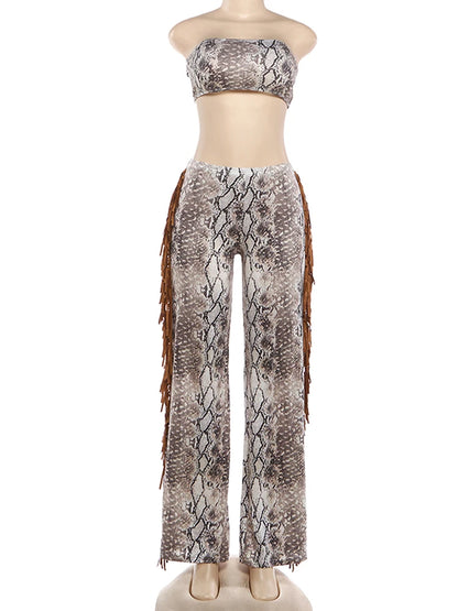 Joskaa Two Piece Set Print Beach Wrap - two piece set image 2