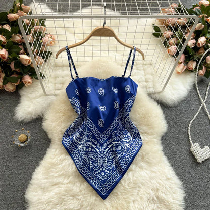 Wholesale Women's Backless Irregular Print Dress