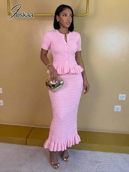 Women's Ribbed Knit High Waist Two Piece Set - Side View