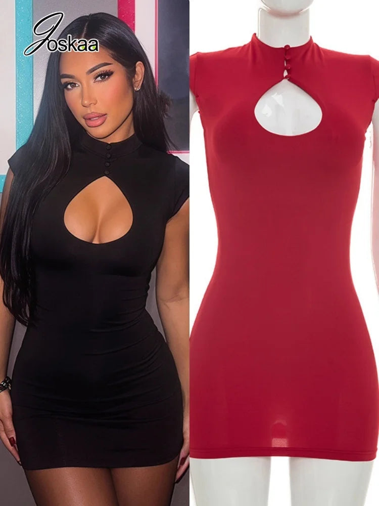 Women's Cutout Bodycon Mini Dress - Women's Fashion Wholesale - Front View