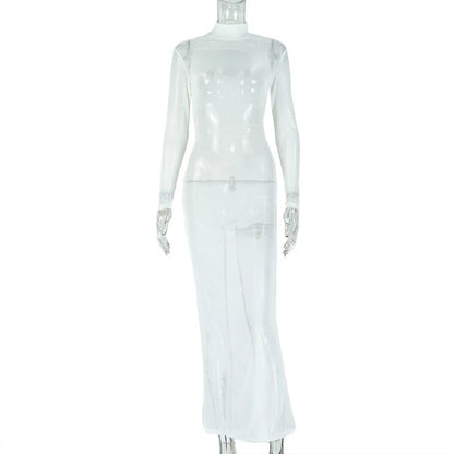 Women's Backless Long Sleeve Bodycon Maxi Dress