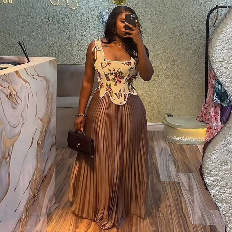 Women's Floral Print High Waist Two Piece Set