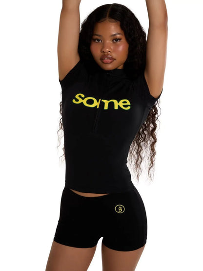 Women's Short Sleeve Bodycon Two Piece Set