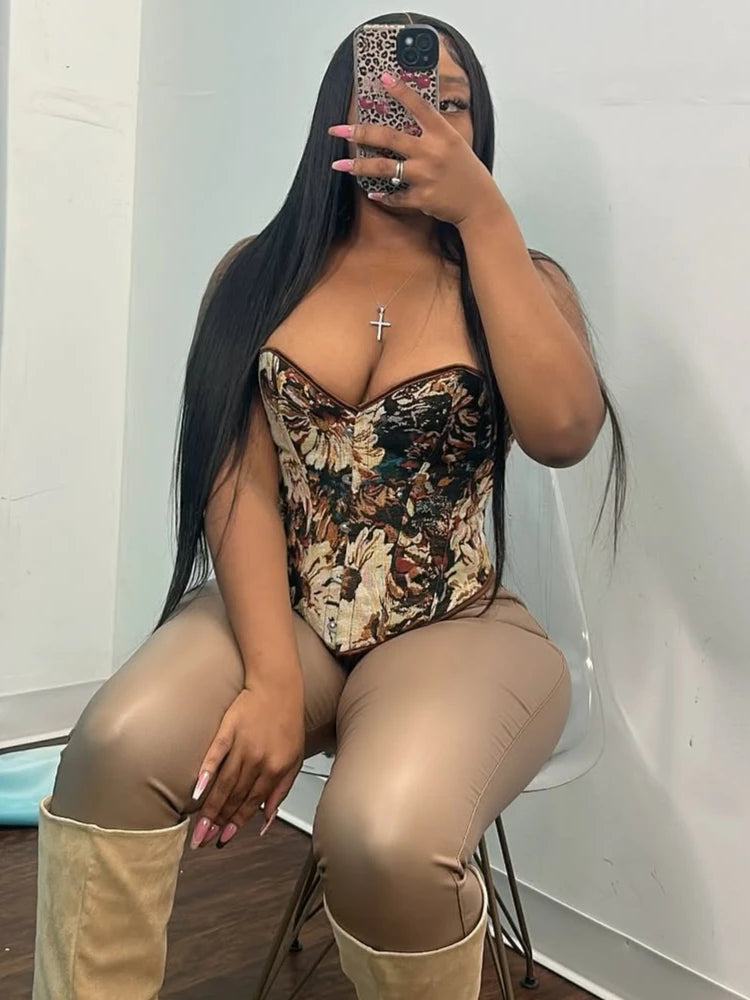 Women's Fishbone Waist Trainer Two Piece Set 365458 – Front View