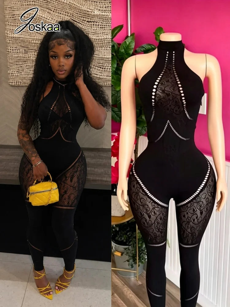 Women's Backless Cutout Halter Bodycon Romper – Women's Fashion Wholesale – Front View