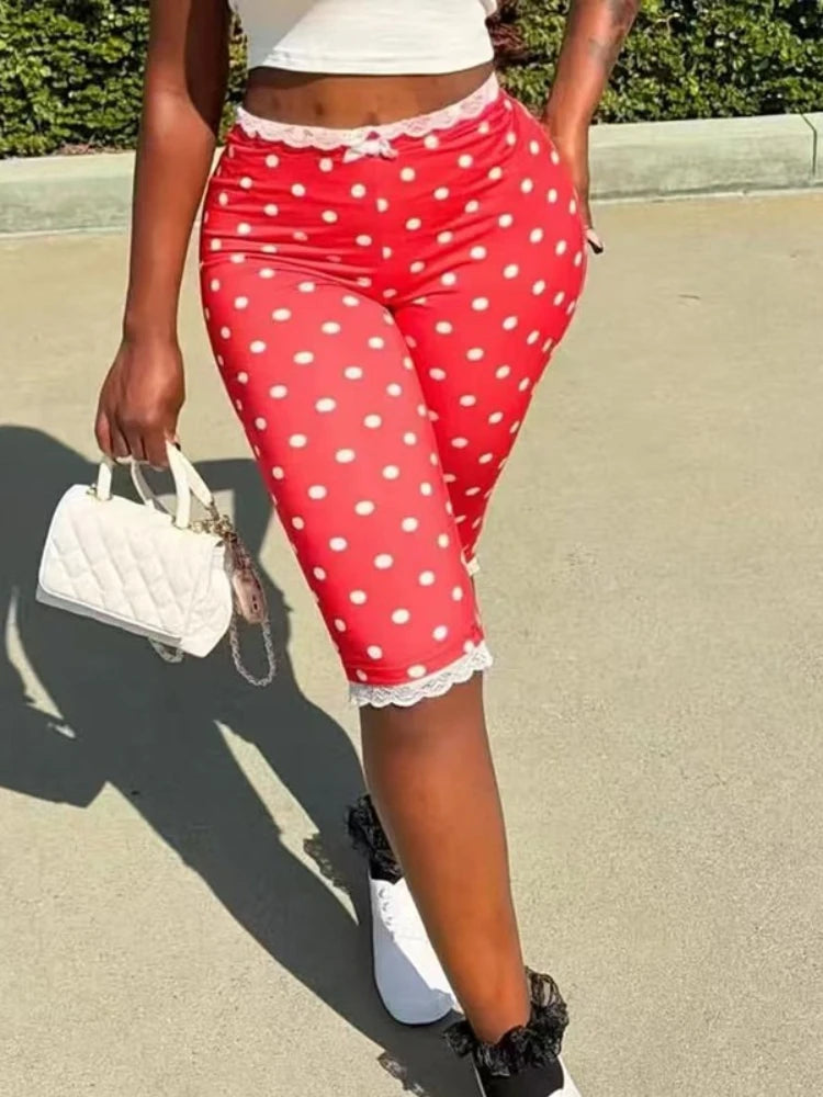 Women's Polka Dot Printed Sweet Two Piece Set