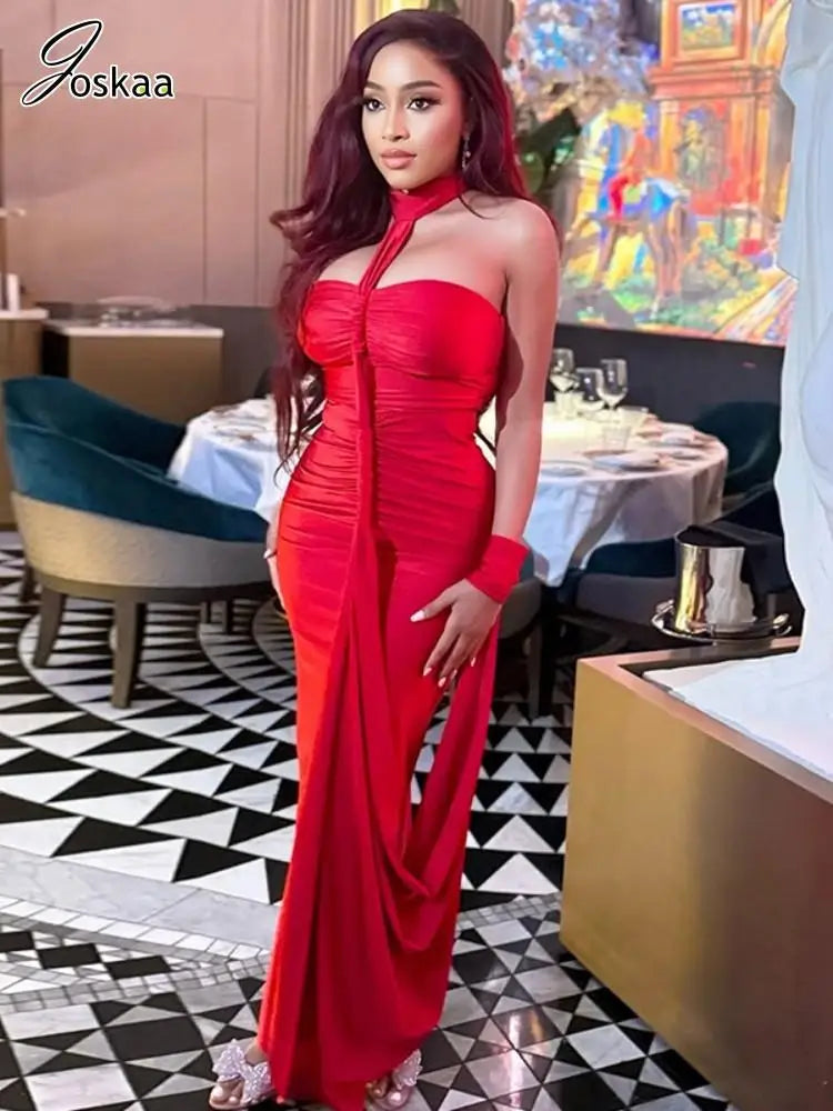 Women's Sleeveless Pleated Elegant Wrap Dress – Women's Fashion Wholesale – Front View