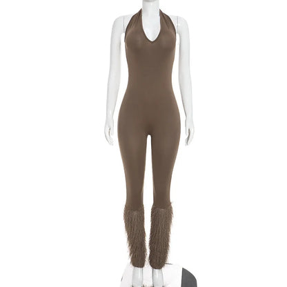 Women's V-neck Halter Sleeveless Bodycon Romper - Additional View 9