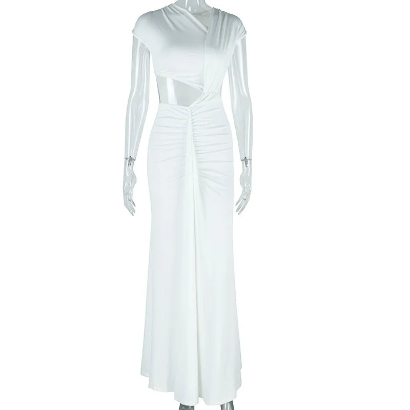 Women's Cutout Sleeveless Pleated Bodycon Dress