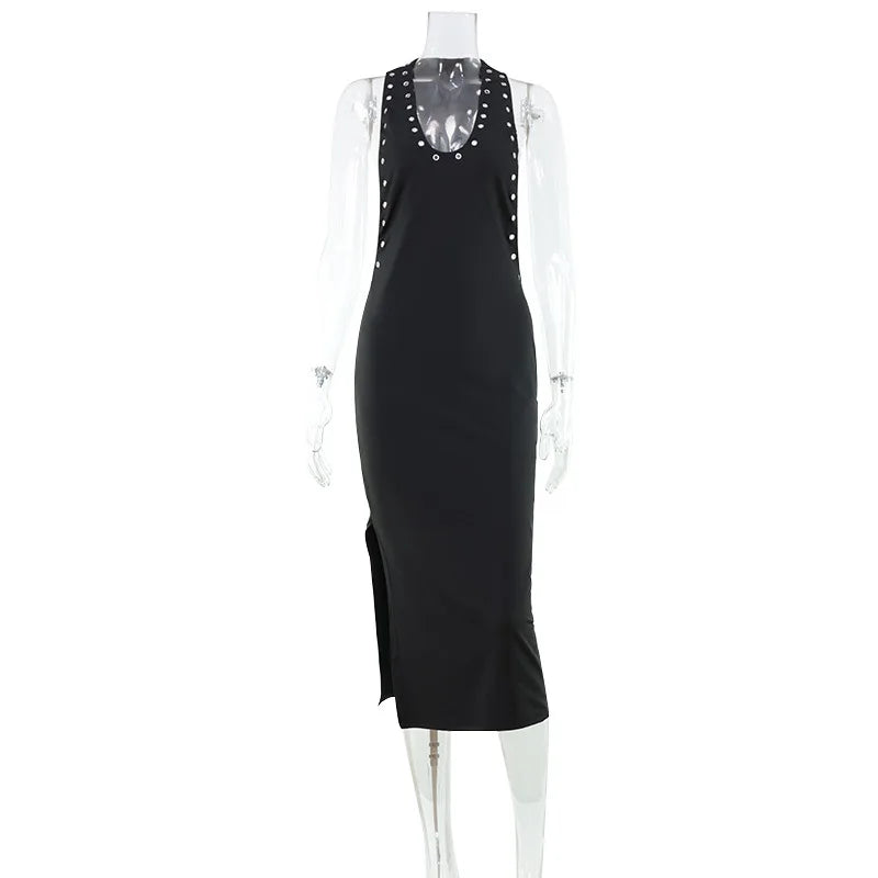 Joskaa Cutout Backless Halter Bodycon Maxi Dress - maxi dress image 5