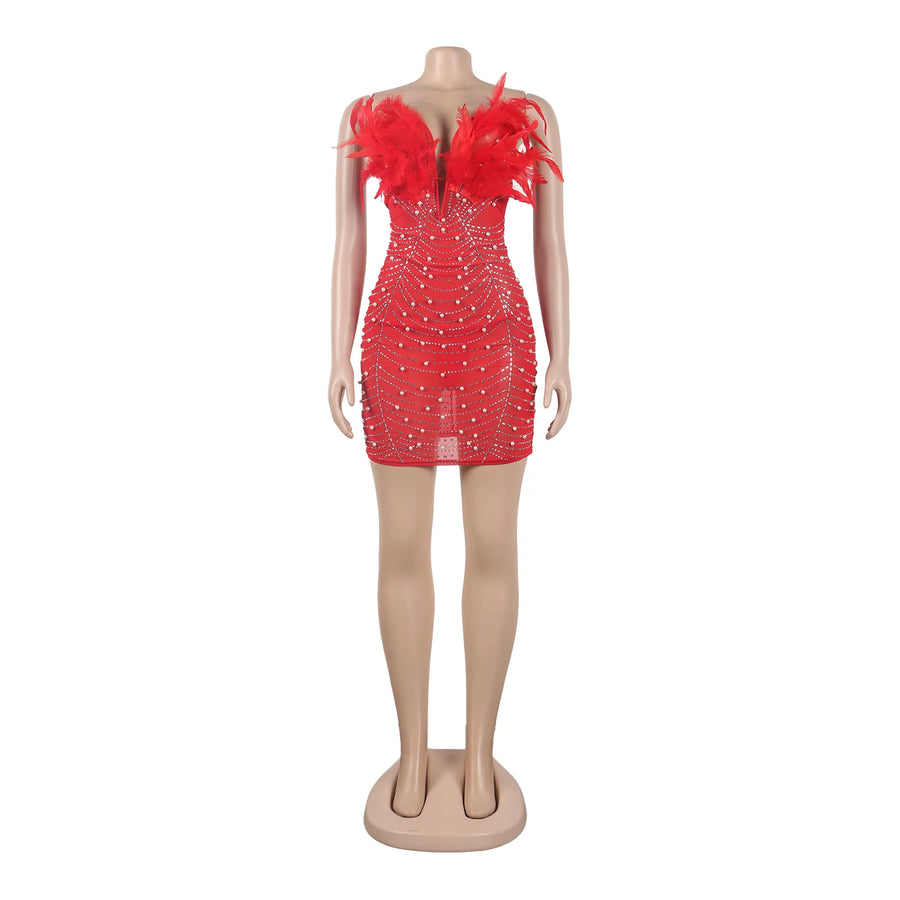 Wholesale Women's Rhinestone Strapless Mini Dress