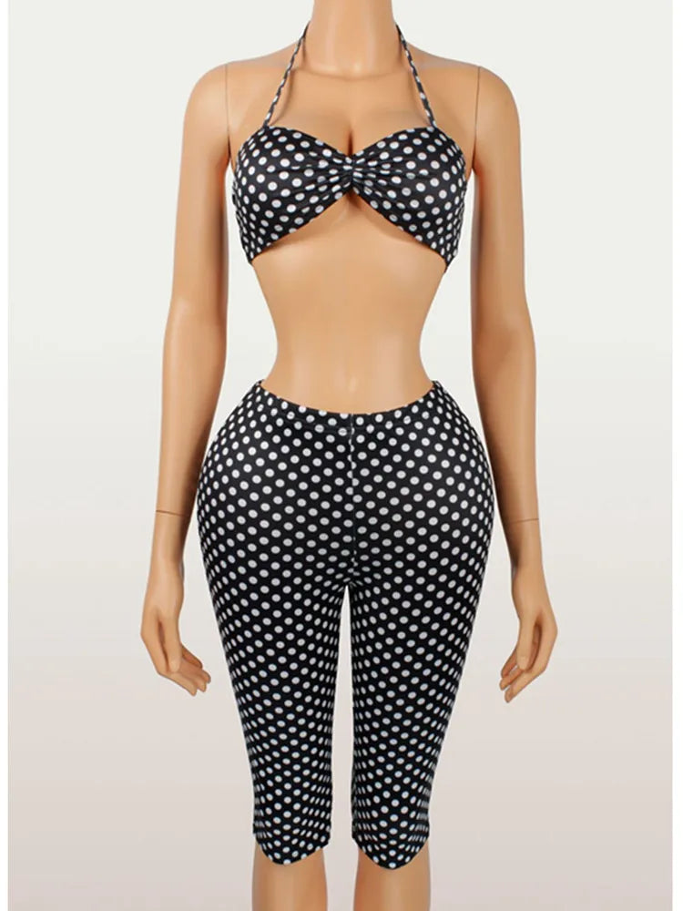Joskaa Polka Dot Halter Two Piece Set - two piece set image 5