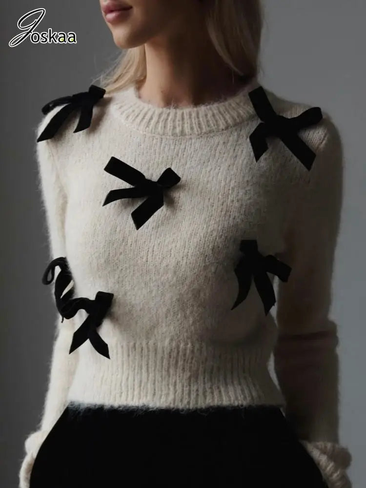 Women's Knit Long Sleeve Ribbed Bowknot Sleeved Top – Women's Fashion Wholesale – Front View