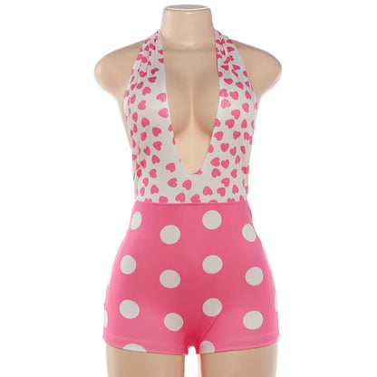 Joskaa Polka Dot Backless Halter Sleeveless Romper - romper image 6