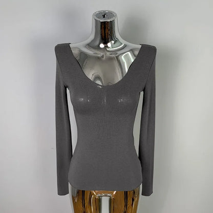 Wholesale Women's Mesh Long Sleeve Bodycon Top