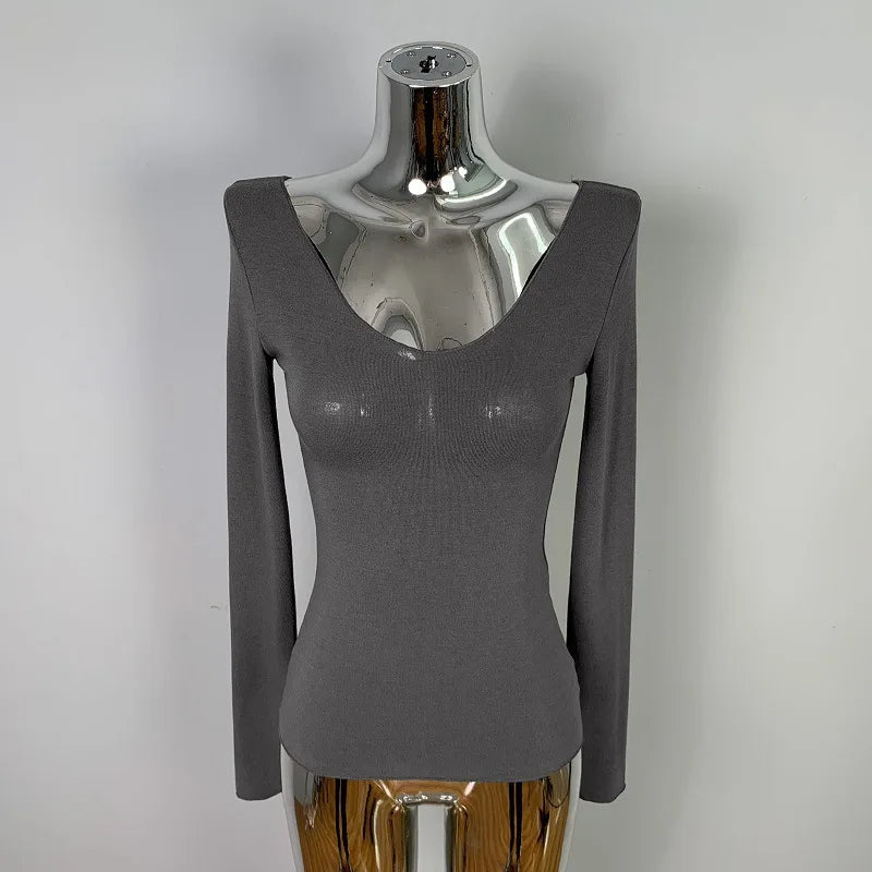 Wholesale Women's Mesh Long Sleeve Bodycon Top