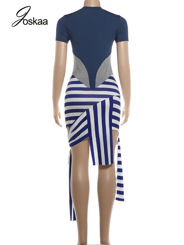 Women's Striped Bodycon Dress - Detail View
