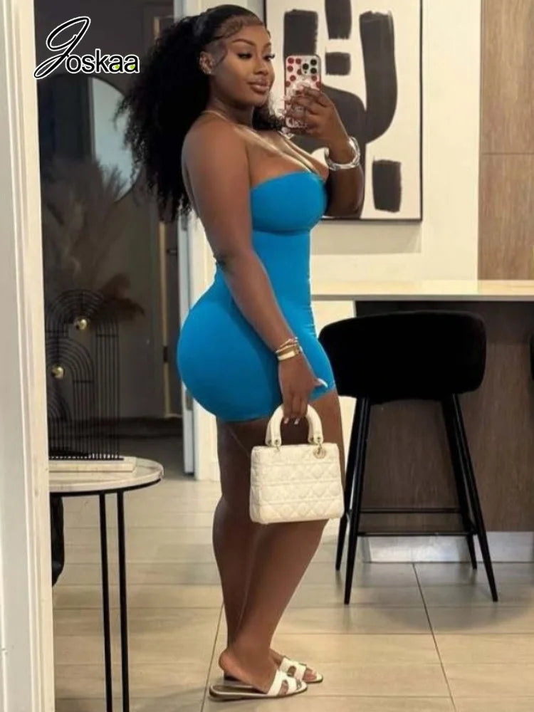 Women's Strapless Sleeveless Bodycon Mini Dress - Front View
