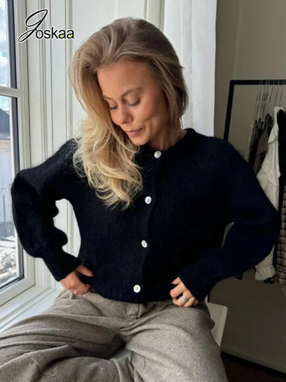 Women's Knit Ribbed Inner Knitting Jacket 200004890 – Back View
