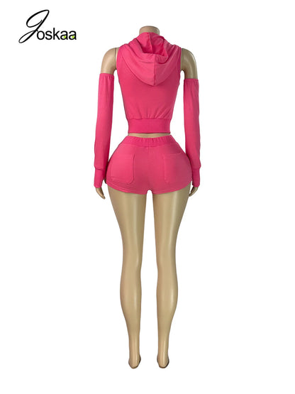 Women's Zip Up Two Piece Set Casual Sporty - Detail View 4