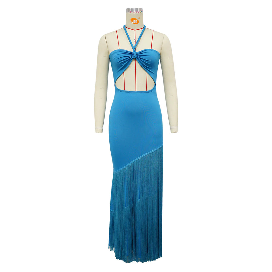 Women's Cutout Halter Elegant Wrap Chest Bodycon Dress