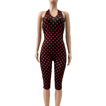 Joskaa Polka Dot Backless Halter Sleeveless Romper - romper image 5