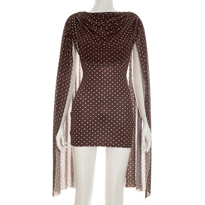 Women's Polka Dot Mesh Bodycon Mini Dress - Additional View 11