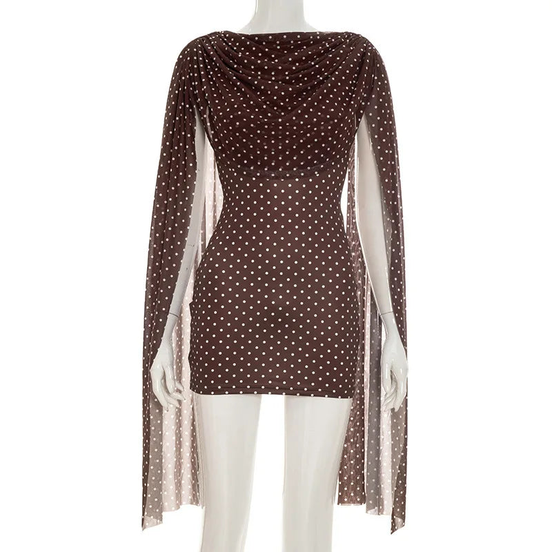 Women's Polka Dot Mesh Bodycon Mini Dress - Additional View 11
