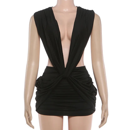 Joskaa Ruched Backless Sleeveless Mini Dress - mini dress image 7
