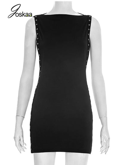 Women's Cutout Sleeveless Bodycon Mini Dress - Detail View 3